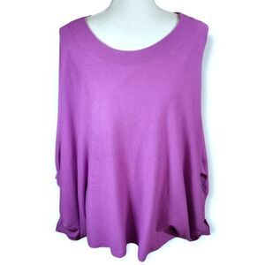 CYNTHIA ROWLEY PINK/PURPLE PONCHO SWEATER SZ.1X EUC
